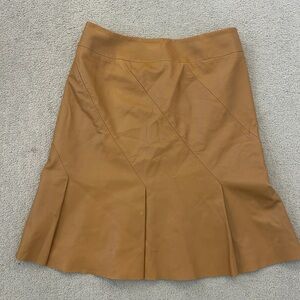 Dana Buchman A-Line Brown Leather Skirt